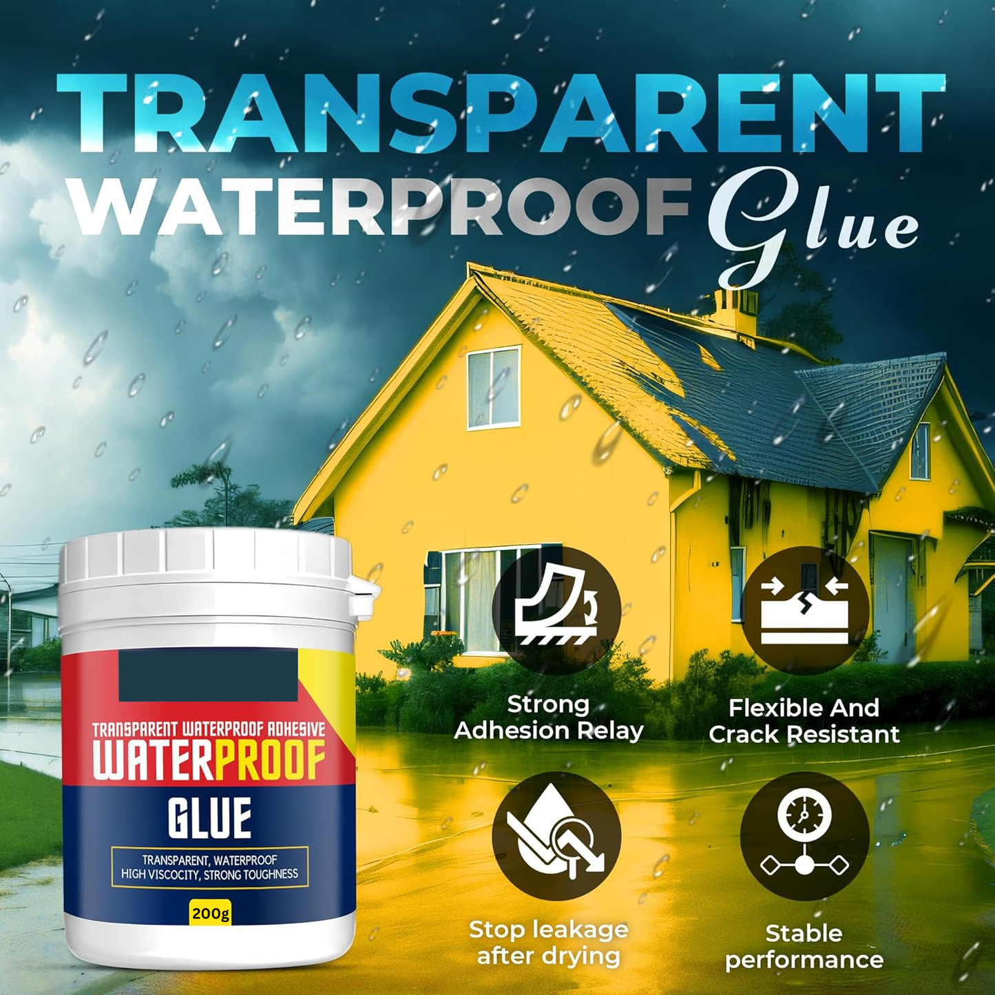 Buy 1 Get 1 FREE – Transparent Waterproof Glue + Free Brush!